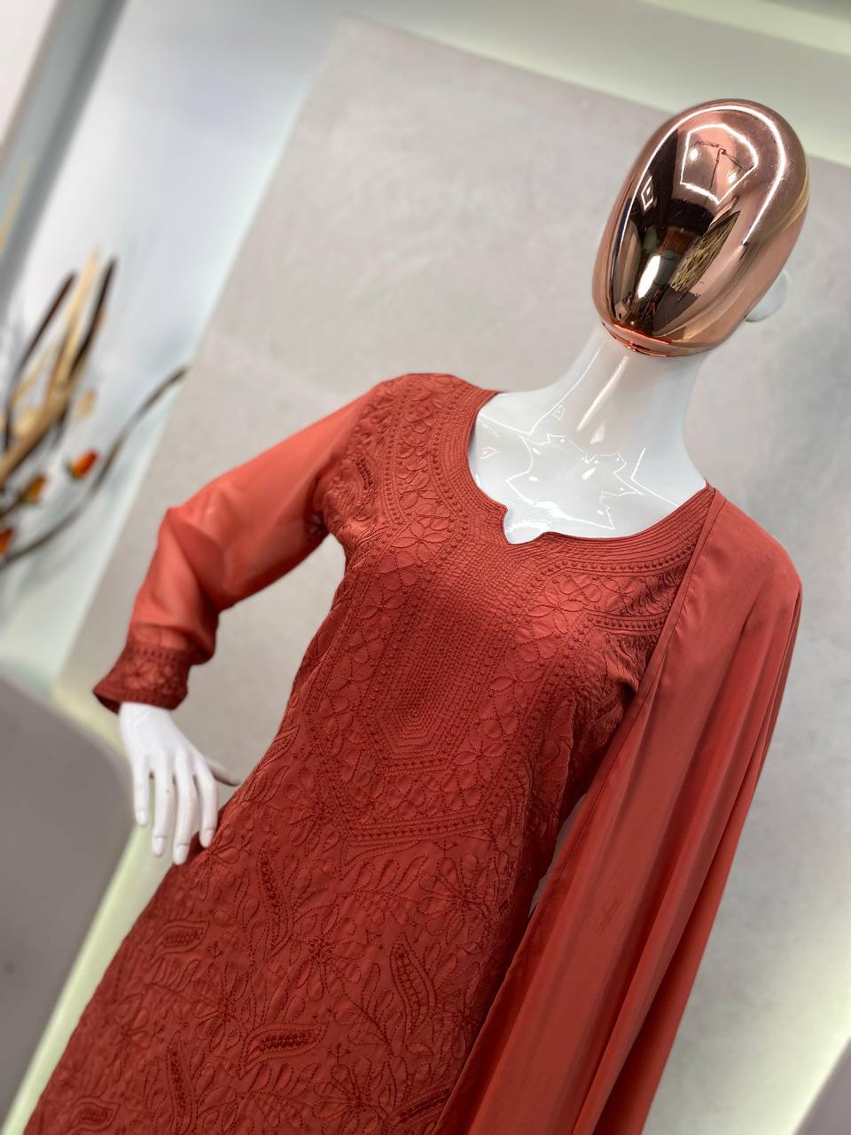 Fashionable Georgette Embroidery Plazo Set