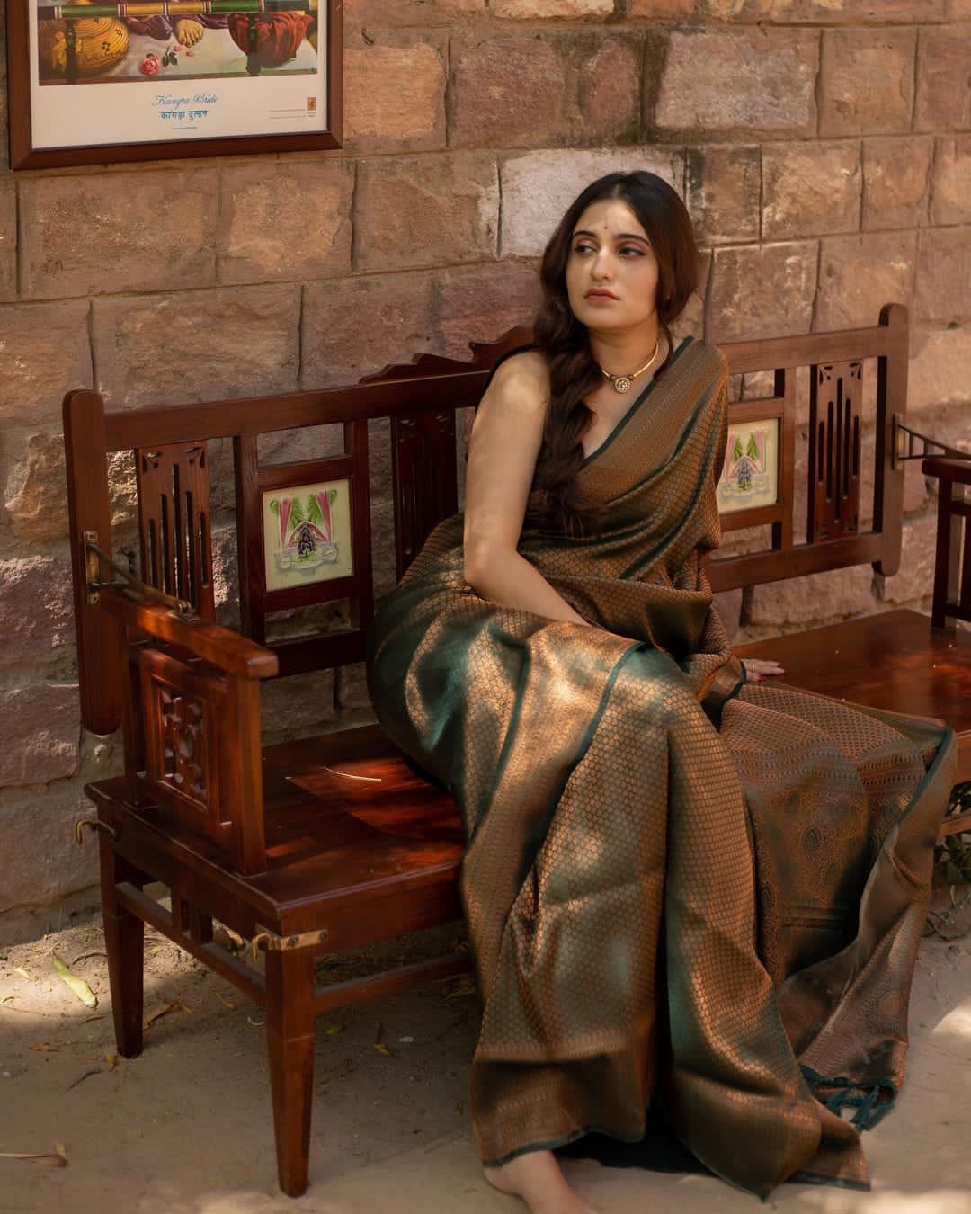 Engaging Dark Green Soft Silk Saree With Elaborate Blouse Piece