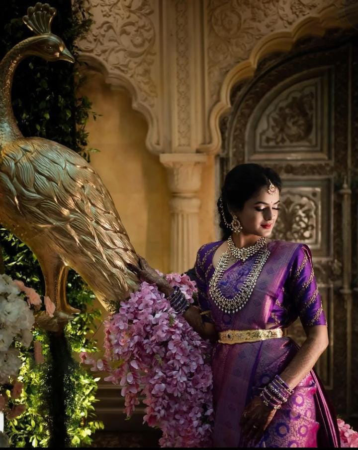 Lagniappe Purple Soft Silk Saree With Serendipity Blouse Piece