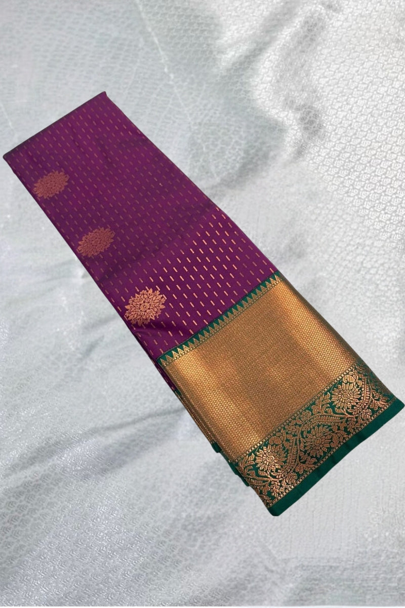 Pleasant Purple Soft Silk Saree With Comely Blouse Piece