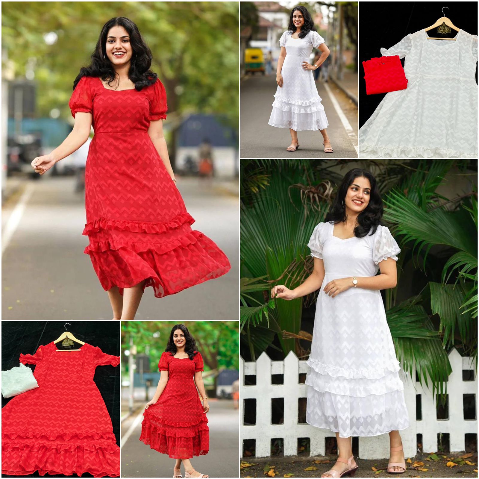 Georgette With Beautiful Established Zigzag Lining Work