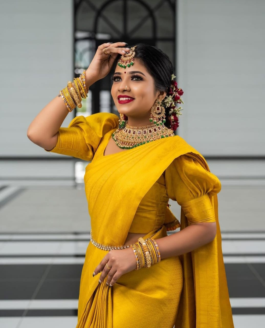 Deserving Yellow Soft Silk Saree with Energetic Blouse Piece