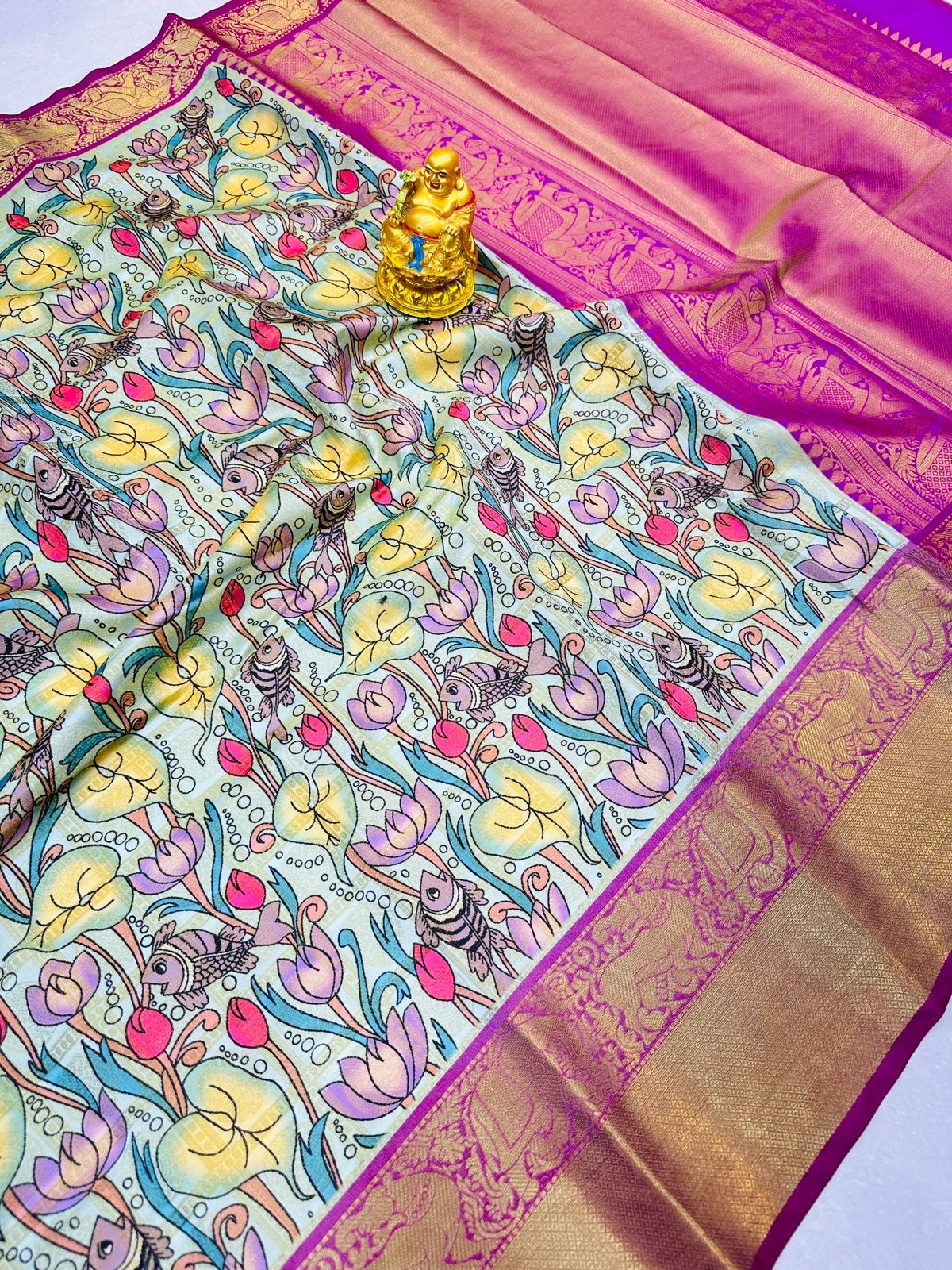Super extravagant Pista Soft Silk Saree With Exquisite Blouse Piece