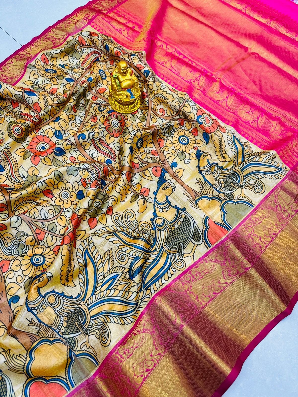 Alluring Yellow Soft Silk Saree With Girlish Bewitching Piece