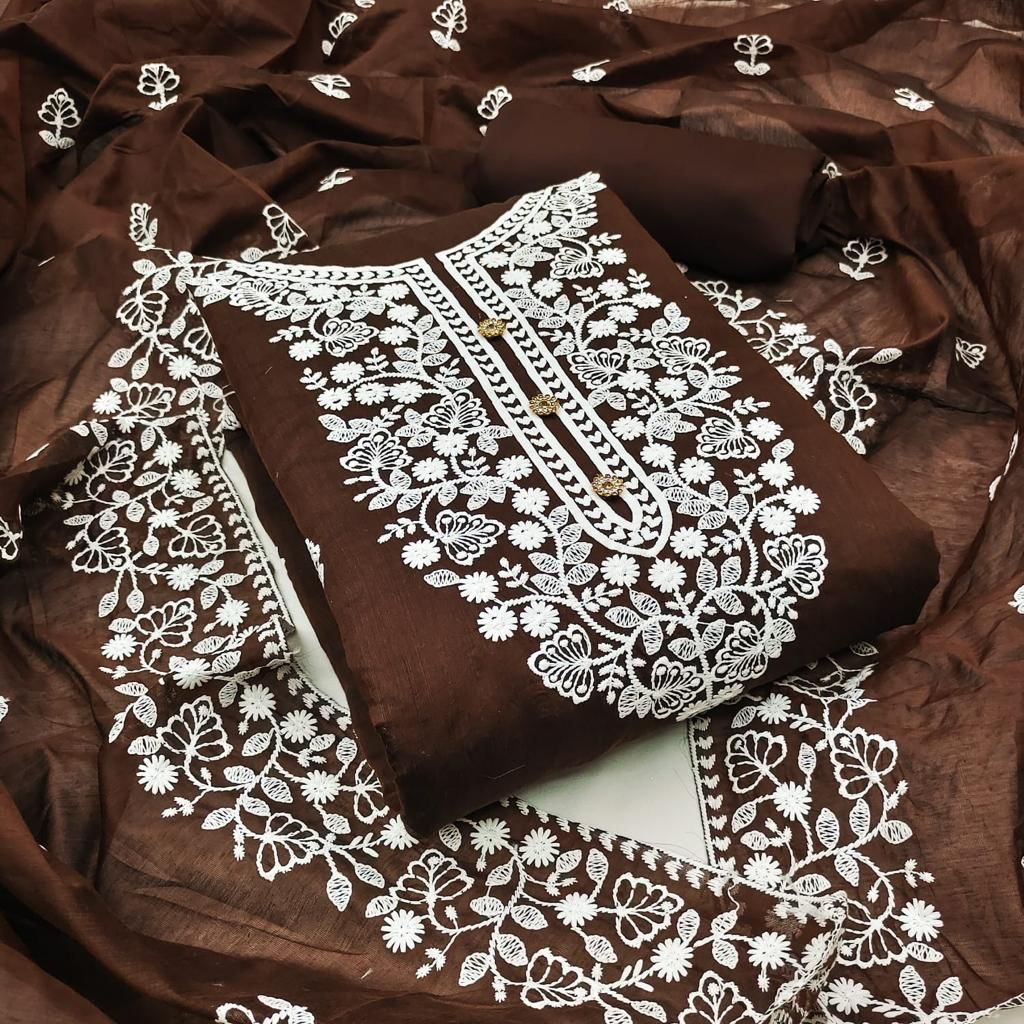 Unstitched Heavy Modal Embrodiery - Chanderi