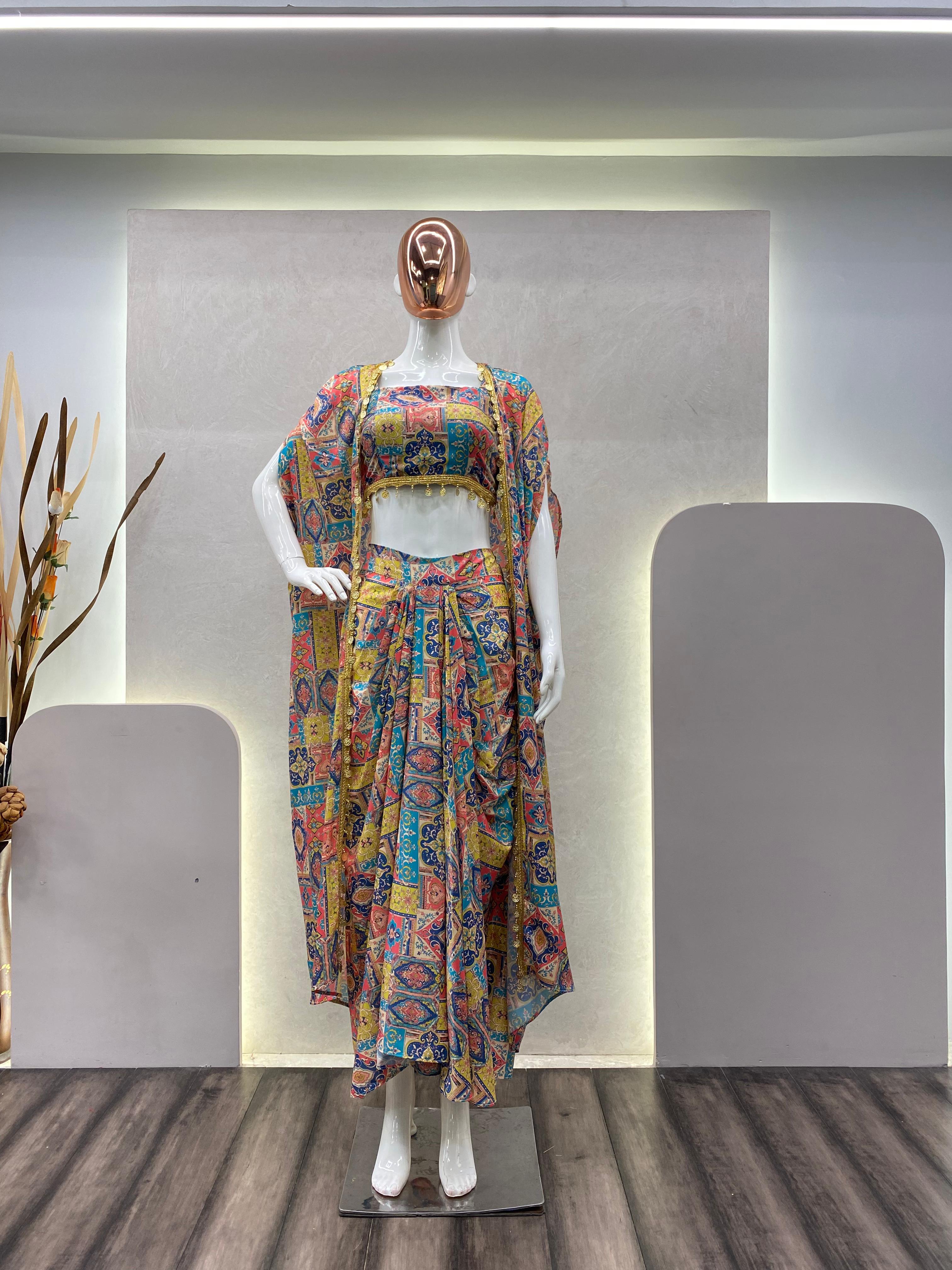 FAUX GEORGETTE WITH FULLSTITCHED WITH INNER