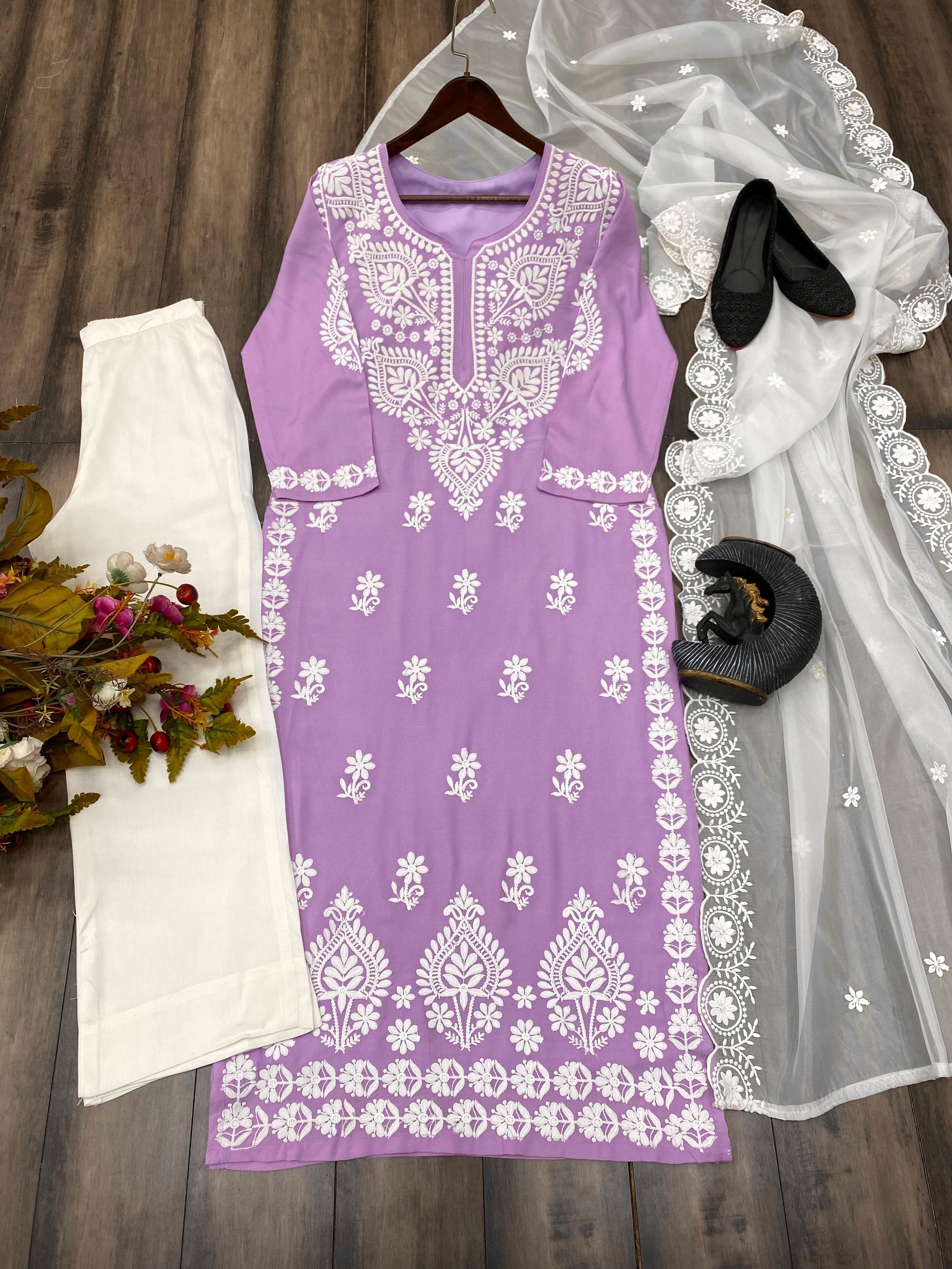 EMBROIDERY WORK SUIT PENT AND DUPATTA