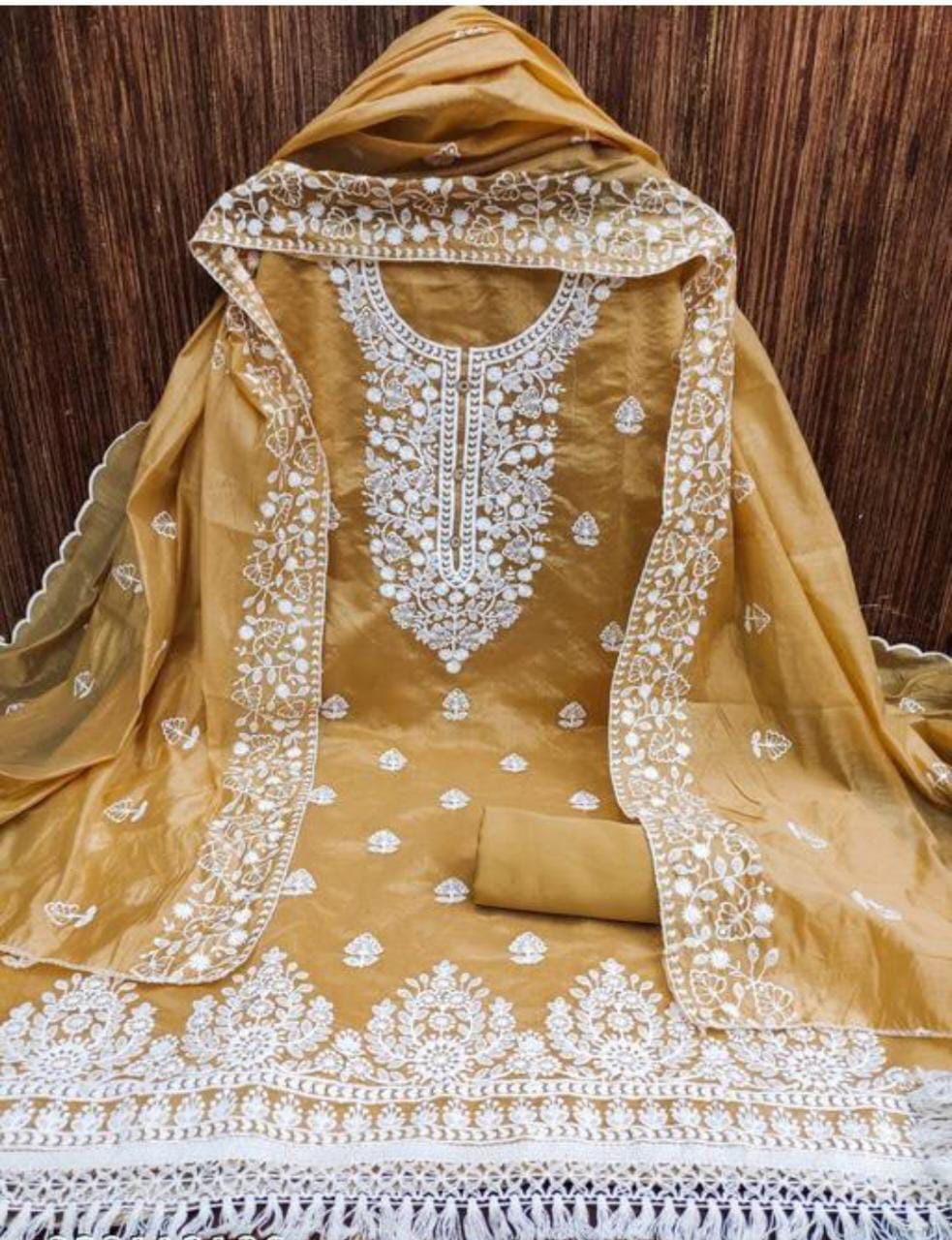Exquisite Heavy Modal Embroidery Suit with Chanderi Dupatta