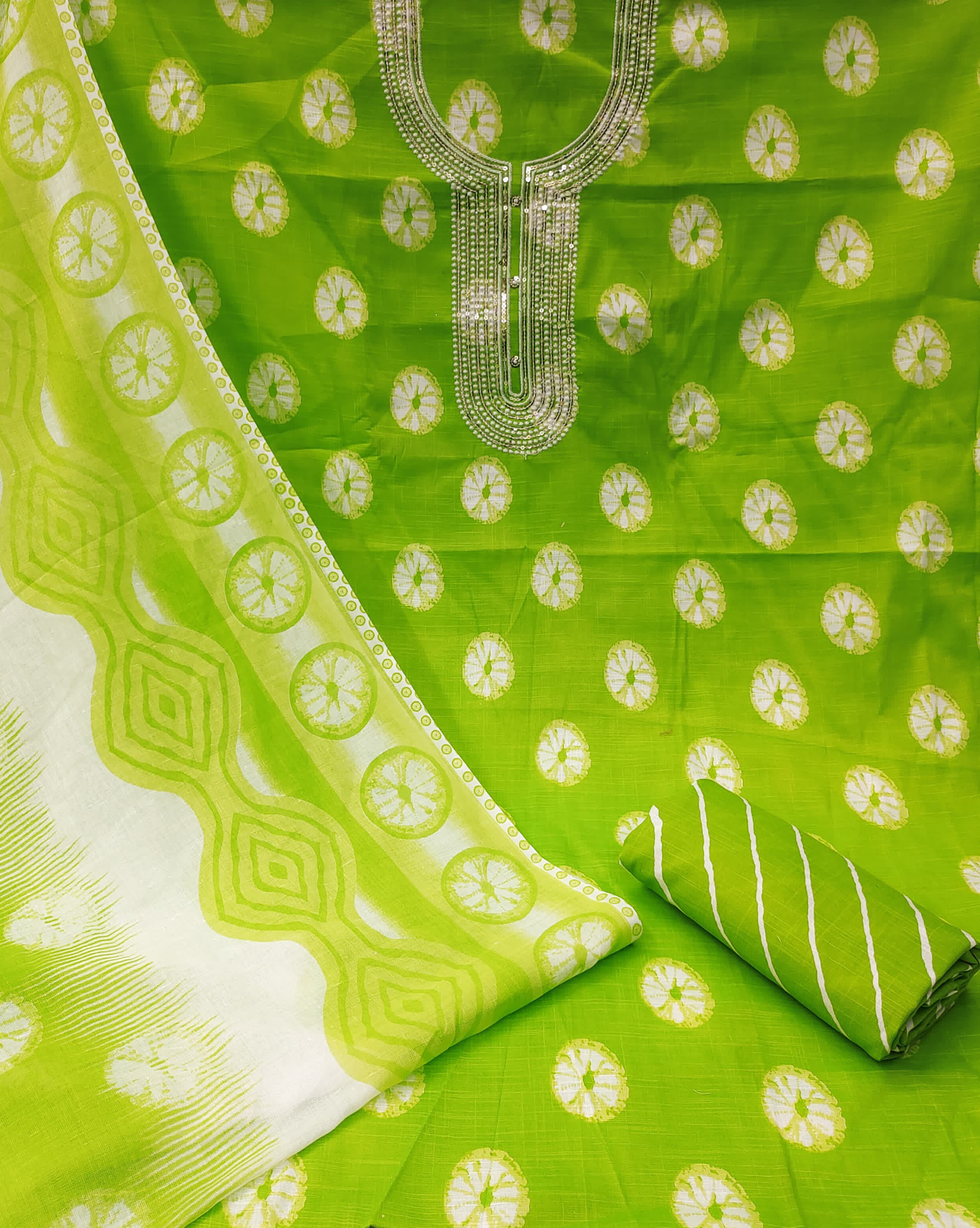 Exclusive Heavy Cotton Dress Material with Sequence Work