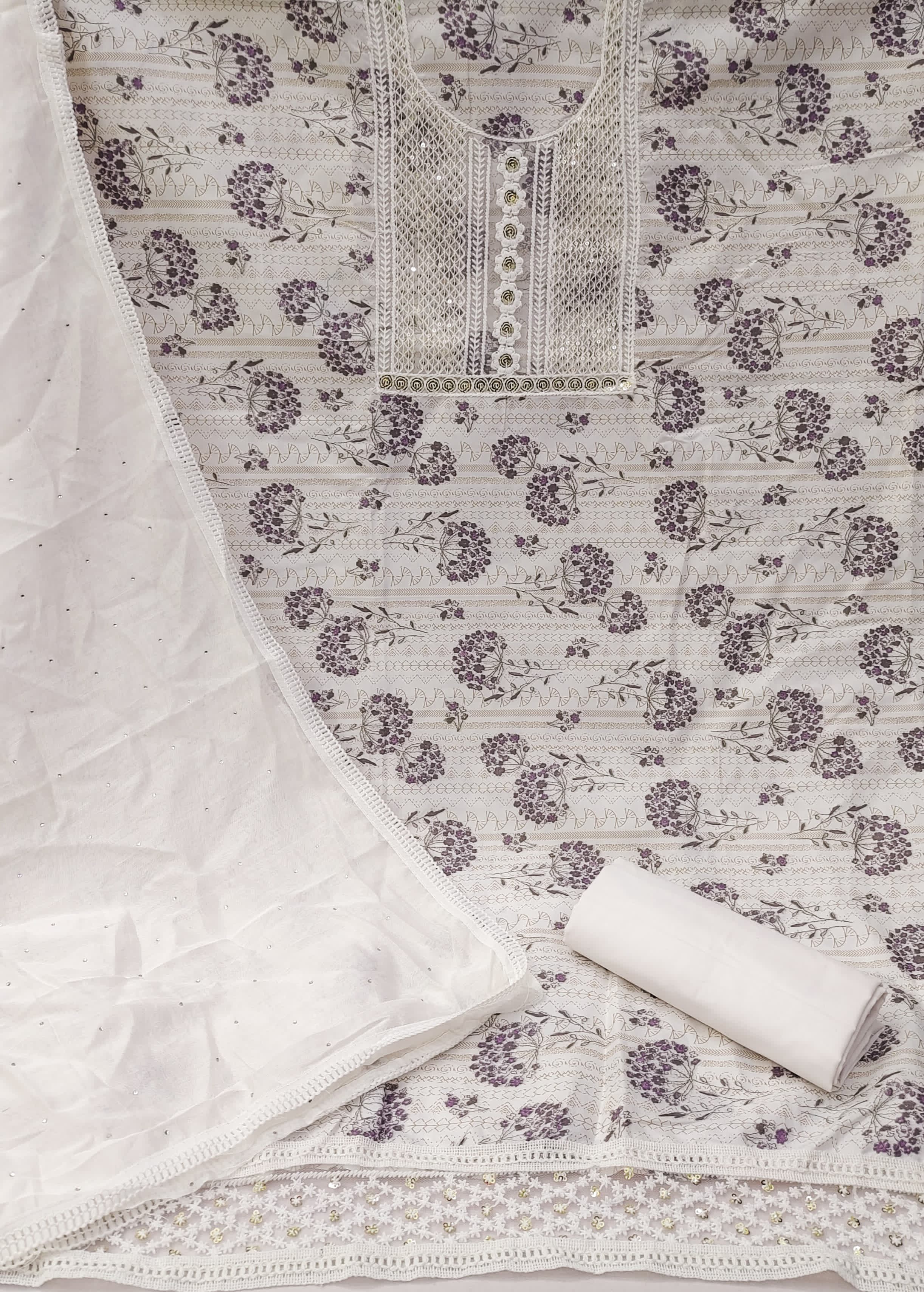 New Designer Heavy Cotton Dress with Chinon Dupatta