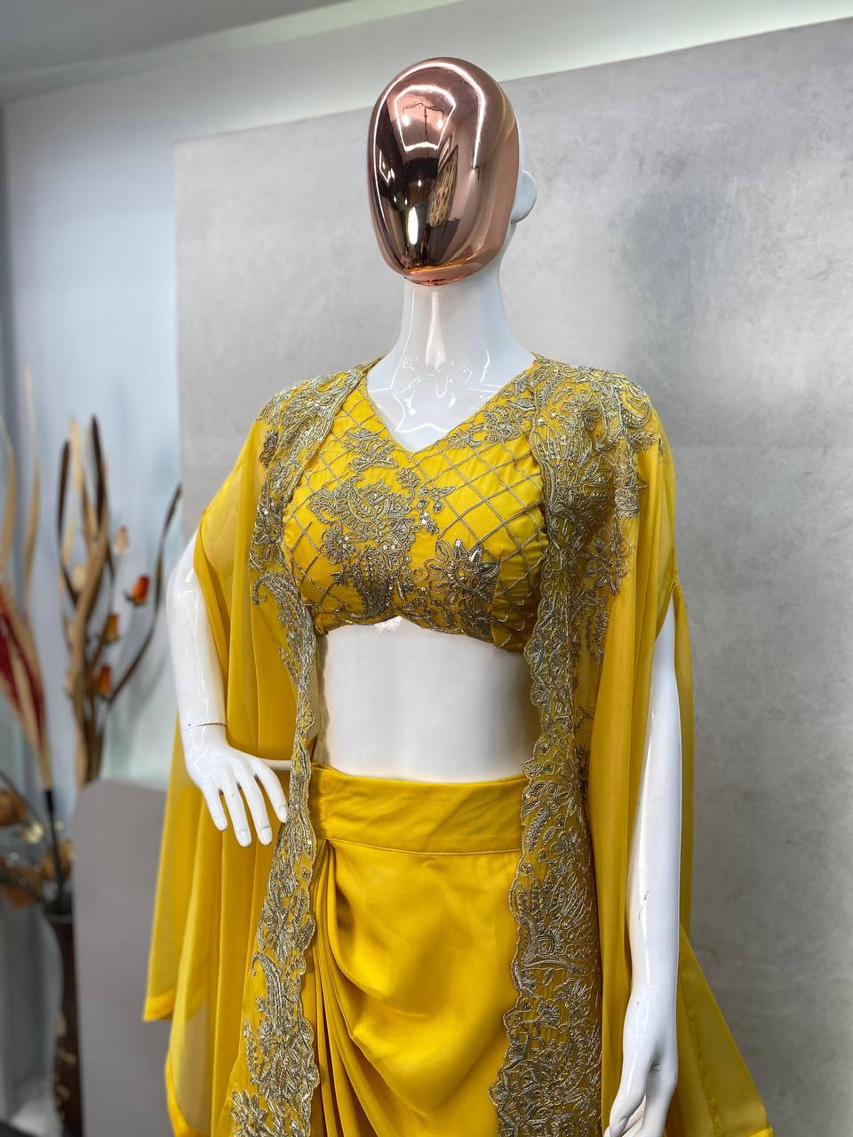 FANCY WESTERN STYLE CORDING SEQUANCE WORK KOTI, BLOUSE WITH SKIRT