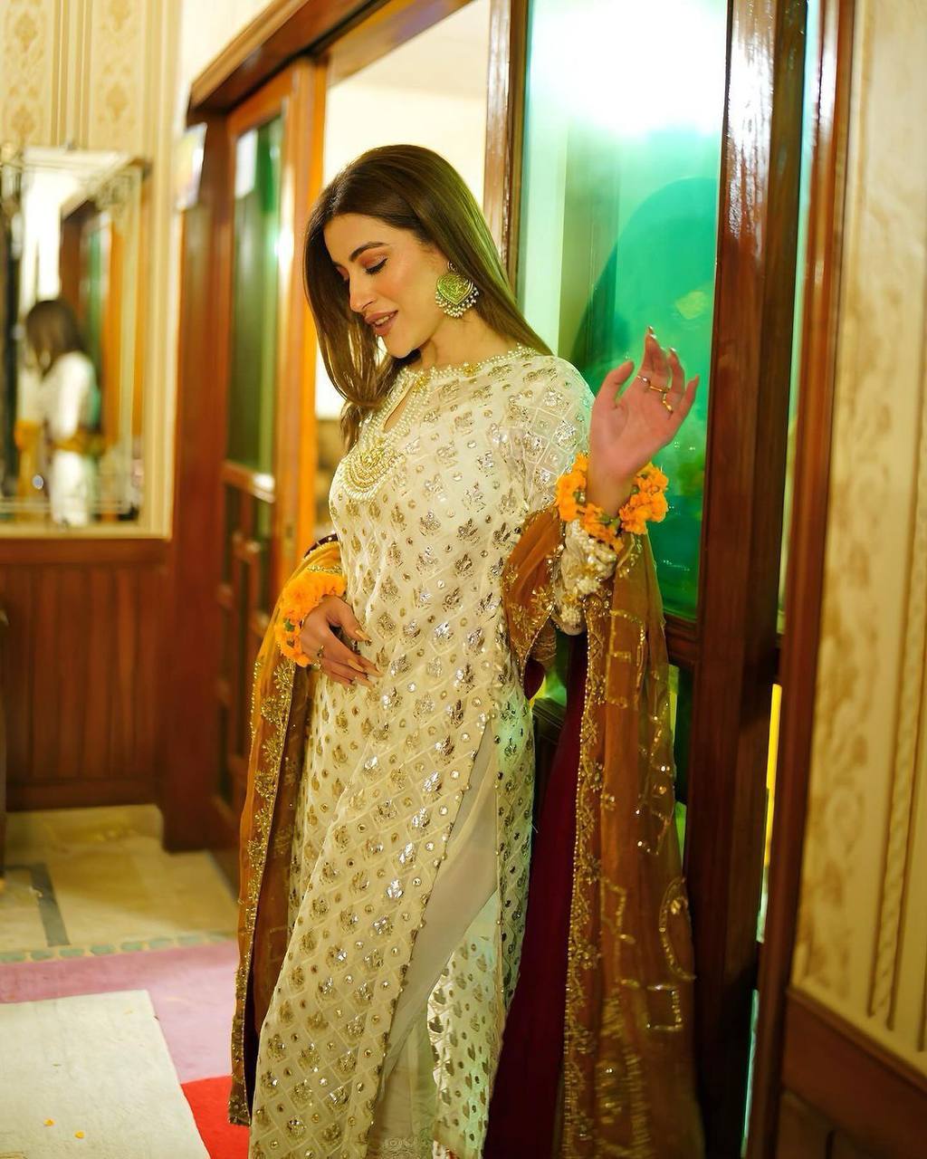 RAMZAN FAUX GEORGETTE SEQUENCE EMBROIDERED WORK TOP AND PENT WITH WORK DUPATTA