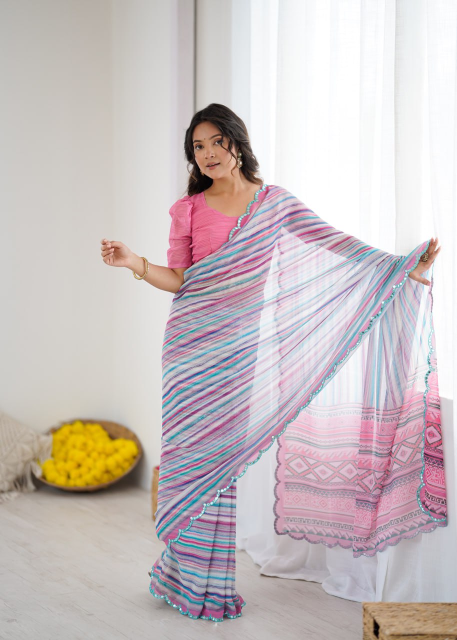 Lightweight Party & Festive Wear Saree with Blouse Piece