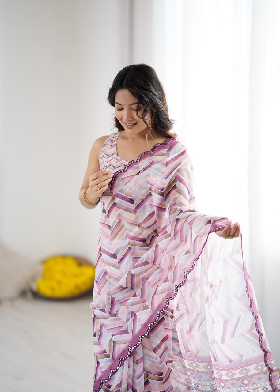 Lightweight Party & Festive Wear Saree with Blouse Piece