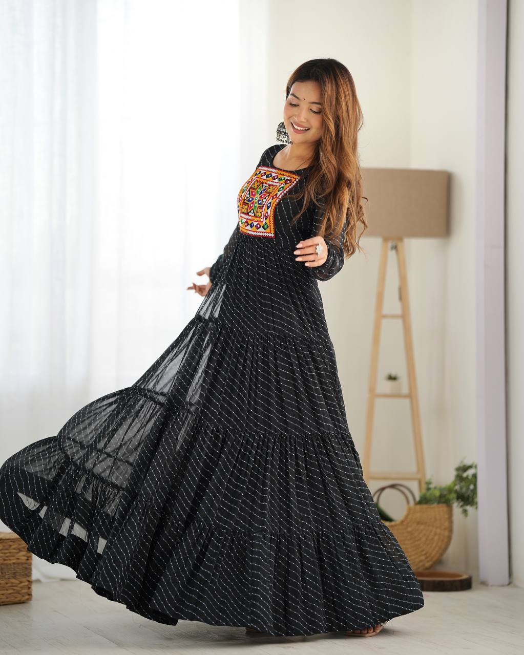 Laheriya Print Georgette Anarkali Gown