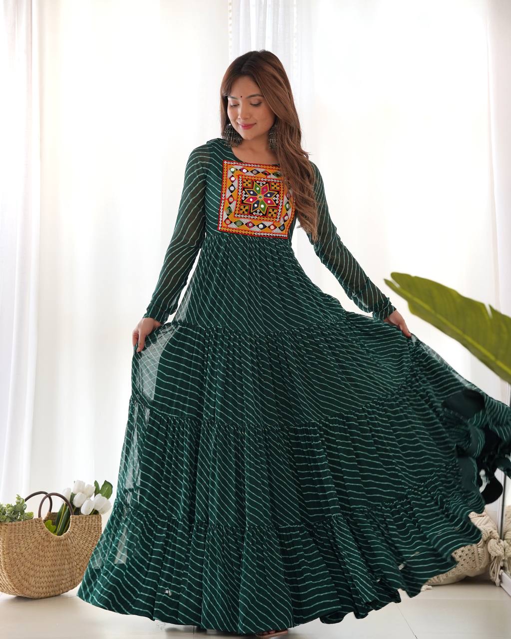 Laheriya Print Georgette Anarkali Gown