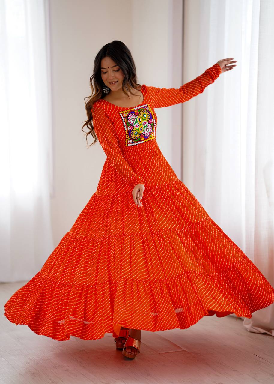 Laheriya Print Georgette Anarkali Gown