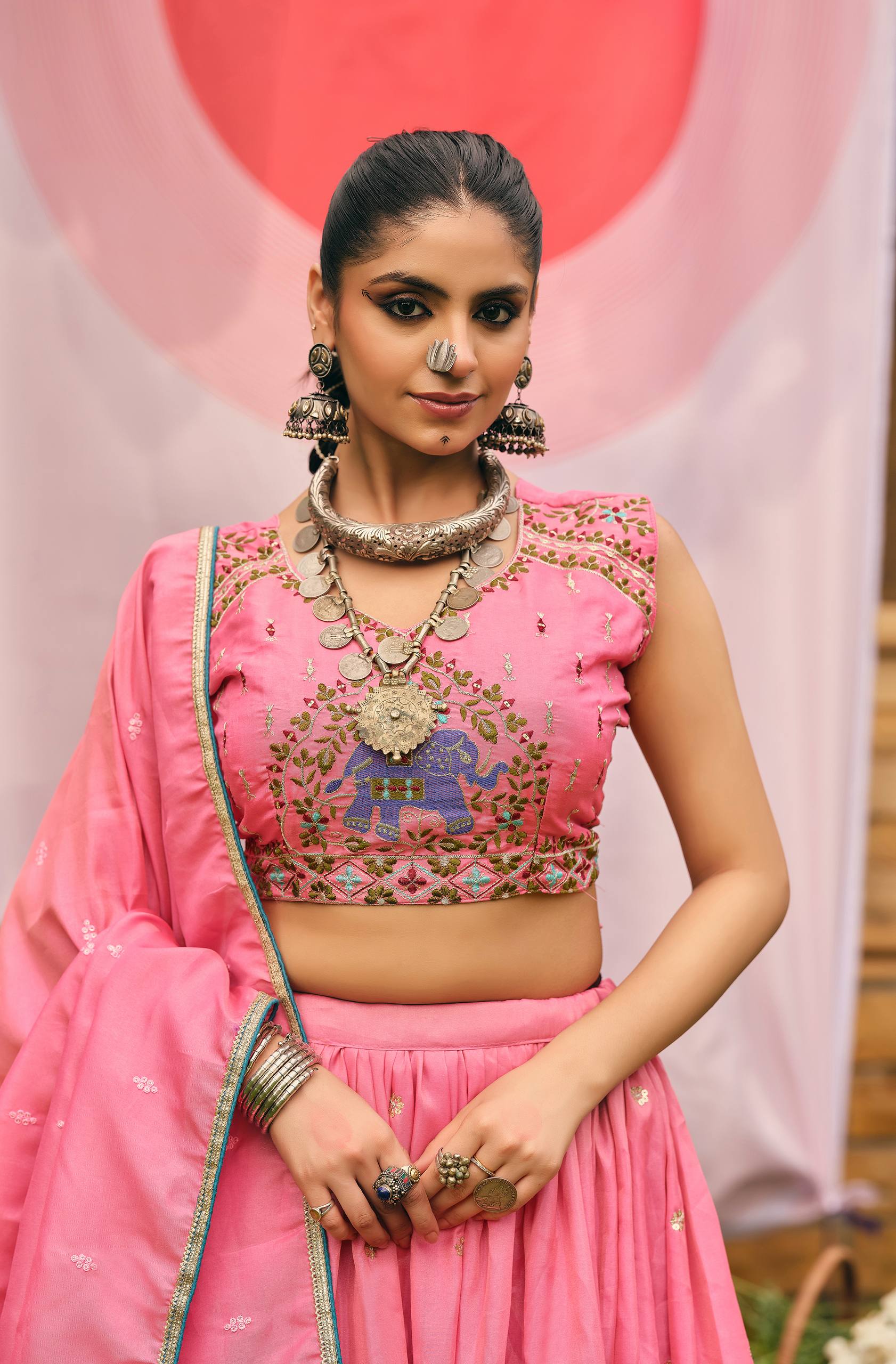 Designer Shimmer Embroidered Lehenga Set with Heavy Work Blouse & Dupatta