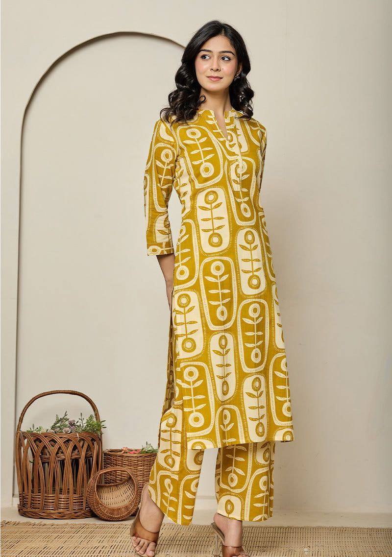 Elegant Printed Poly Rayon Co-Ord Kurta & Pant Set for Women