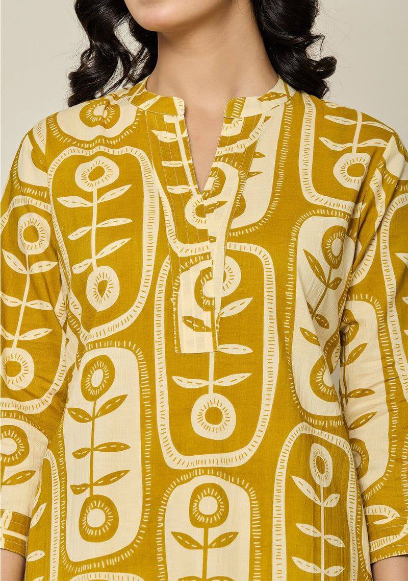 Elegant Printed Poly Rayon Co-Ord Kurta & Pant Set for Women