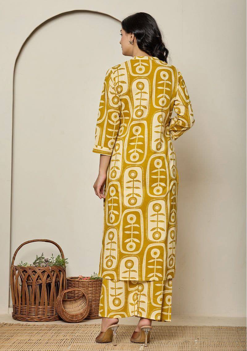 Elegant Printed Poly Rayon Co-Ord Kurta & Pant Set for Women