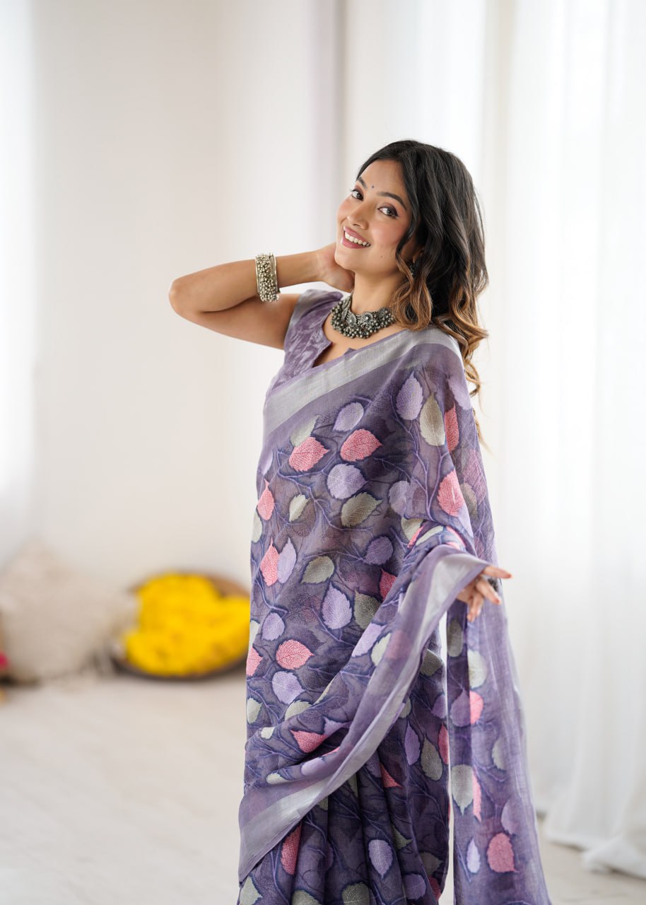 Lilan Patta Printed Saree with Unstitch Georgette Blouse – Lightweight & Elegant