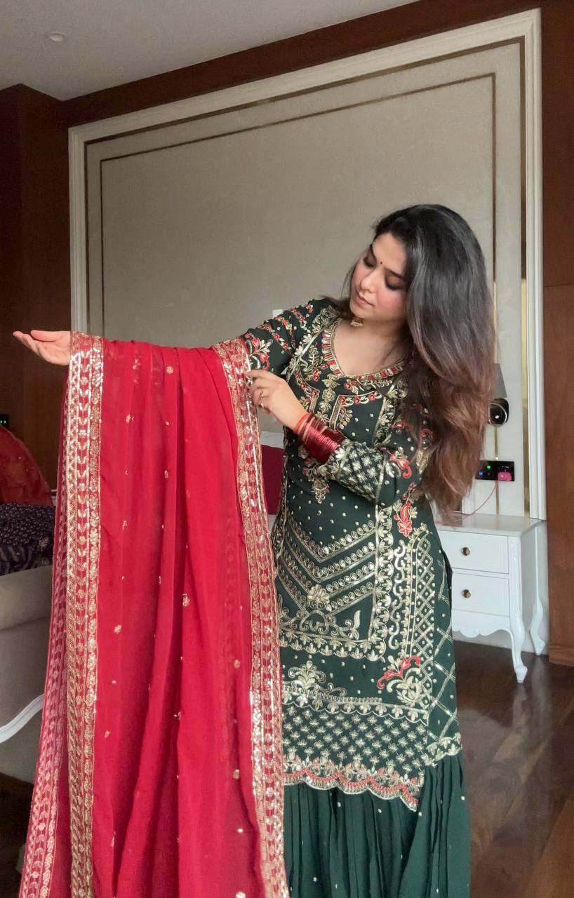 Heavy Sequence Work Festive Wear