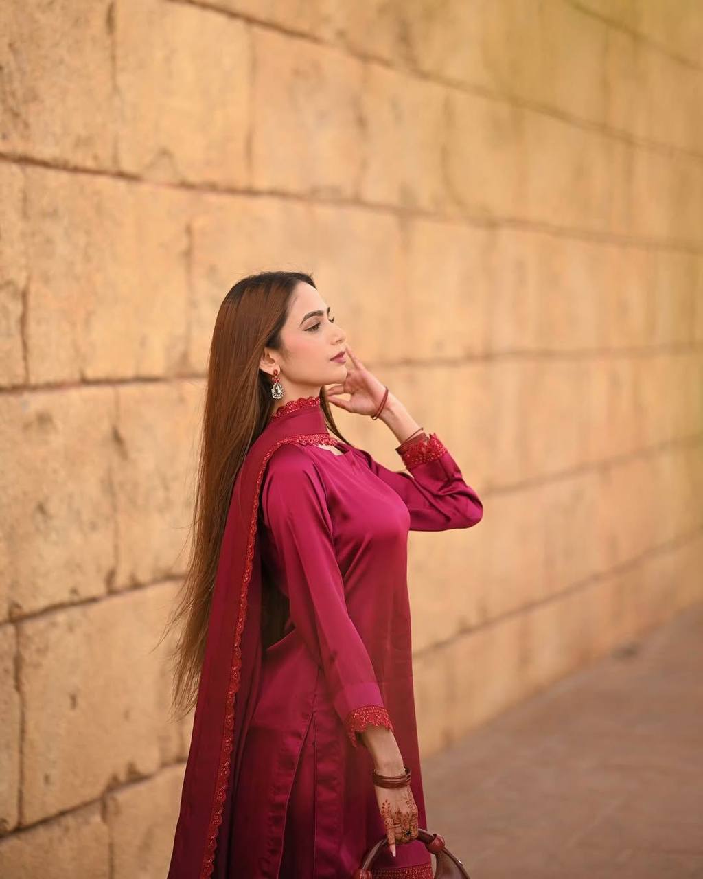 Premium French Crape Embroidered 3-Piece Salwar Suit Set with Dupatta