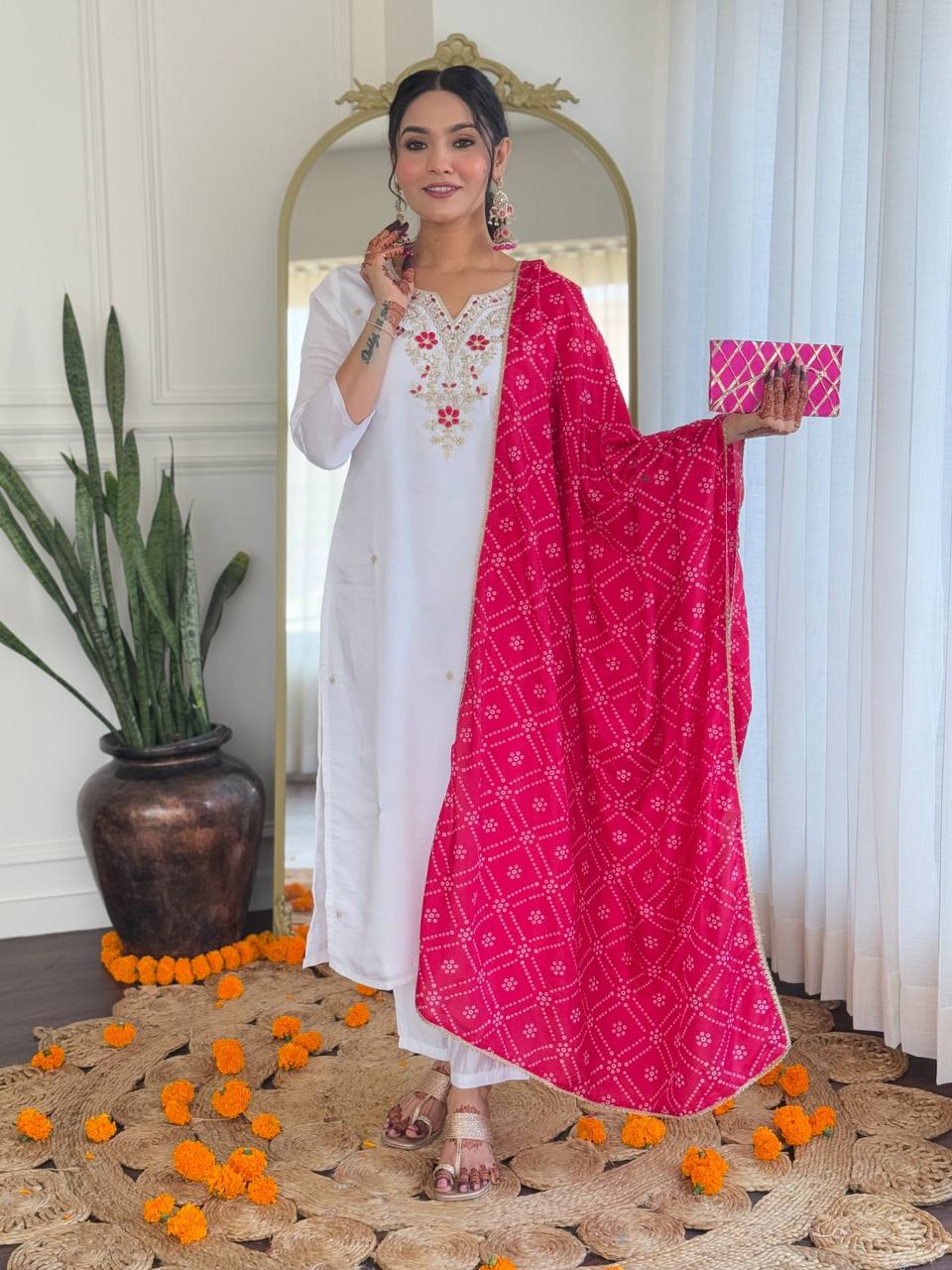 Premium BSY Viscose Embroidered Suit Set with Silk Blend Digital Print Dupatta