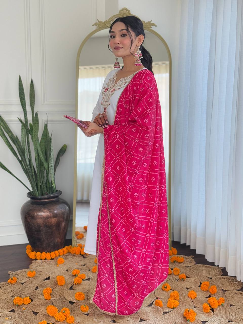 Premium BSY Viscose Embroidered Suit Set with Silk Blend Digital Print Dupatta