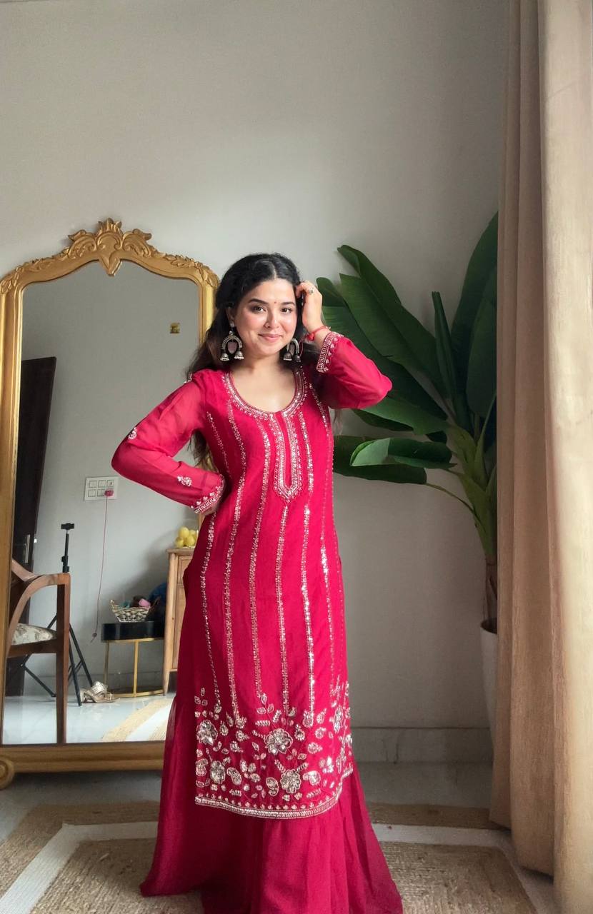 Heavy Sequence & Beads Work Festive Outfit