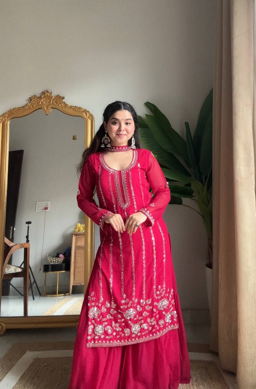 Heavy Sequence & Beads Work Festive Outfit