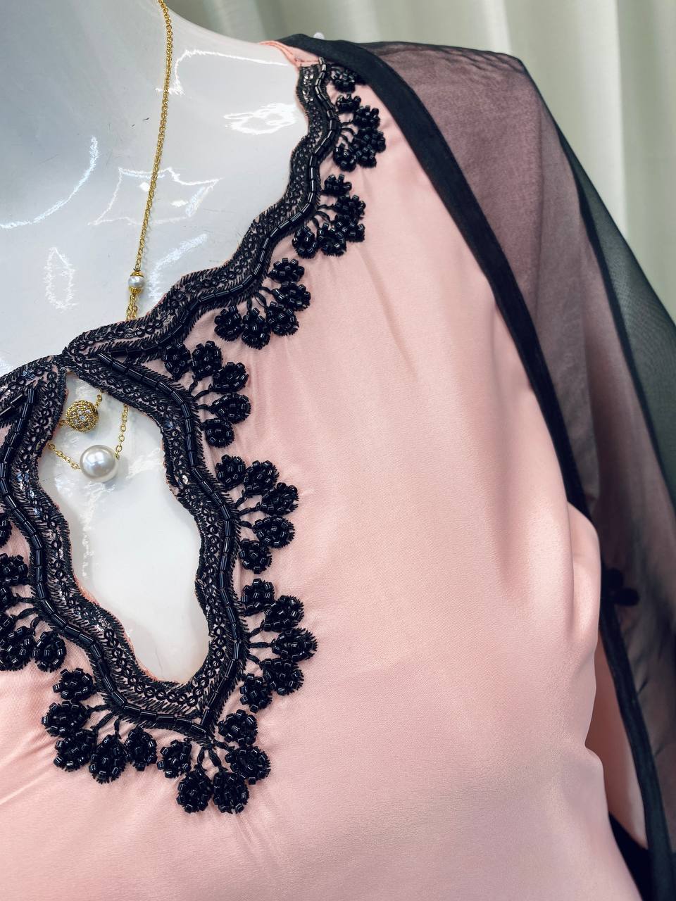 Designer French Crepe Farsi Salwar Suit with Beads & Sequence Embroidery