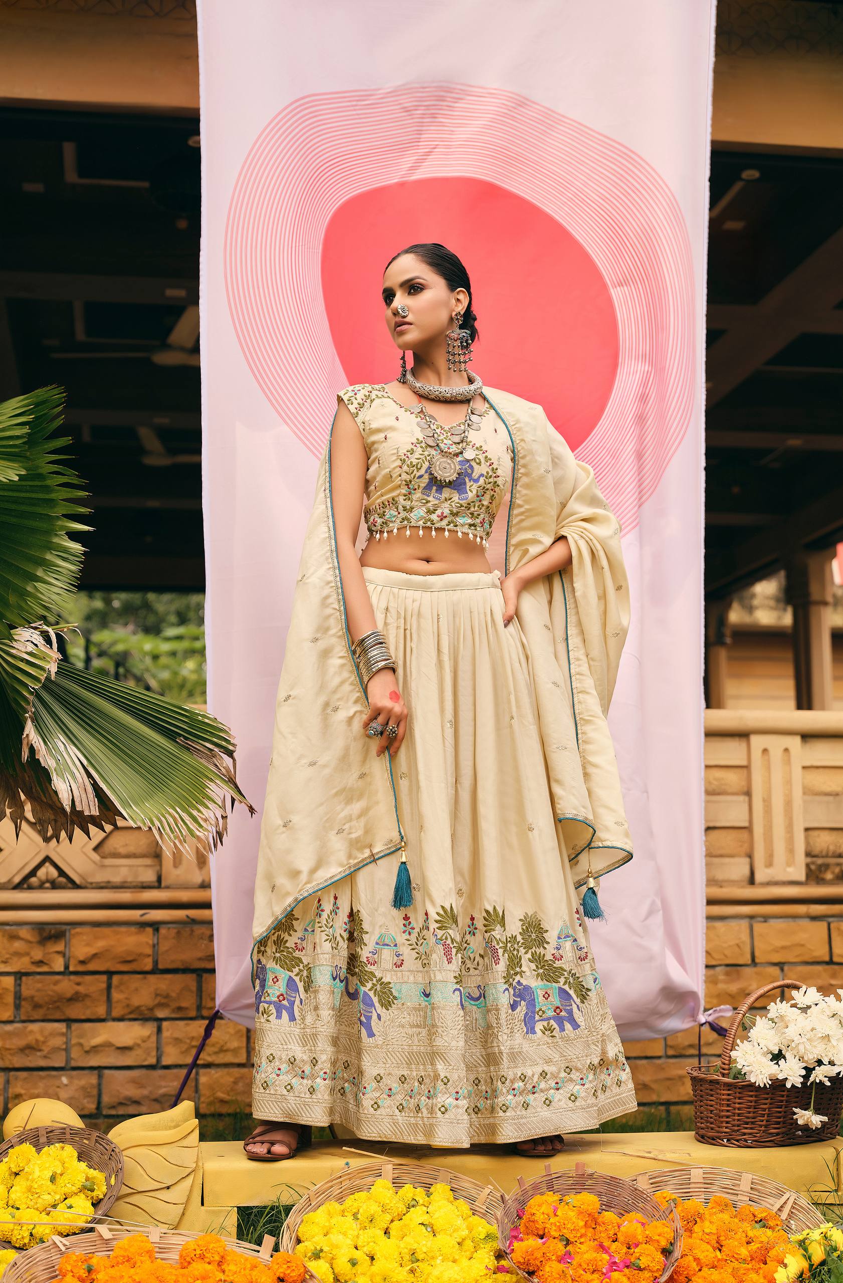 Designer Shimmer Embroidered Lehenga Set with Heavy Work Blouse & Dupatta