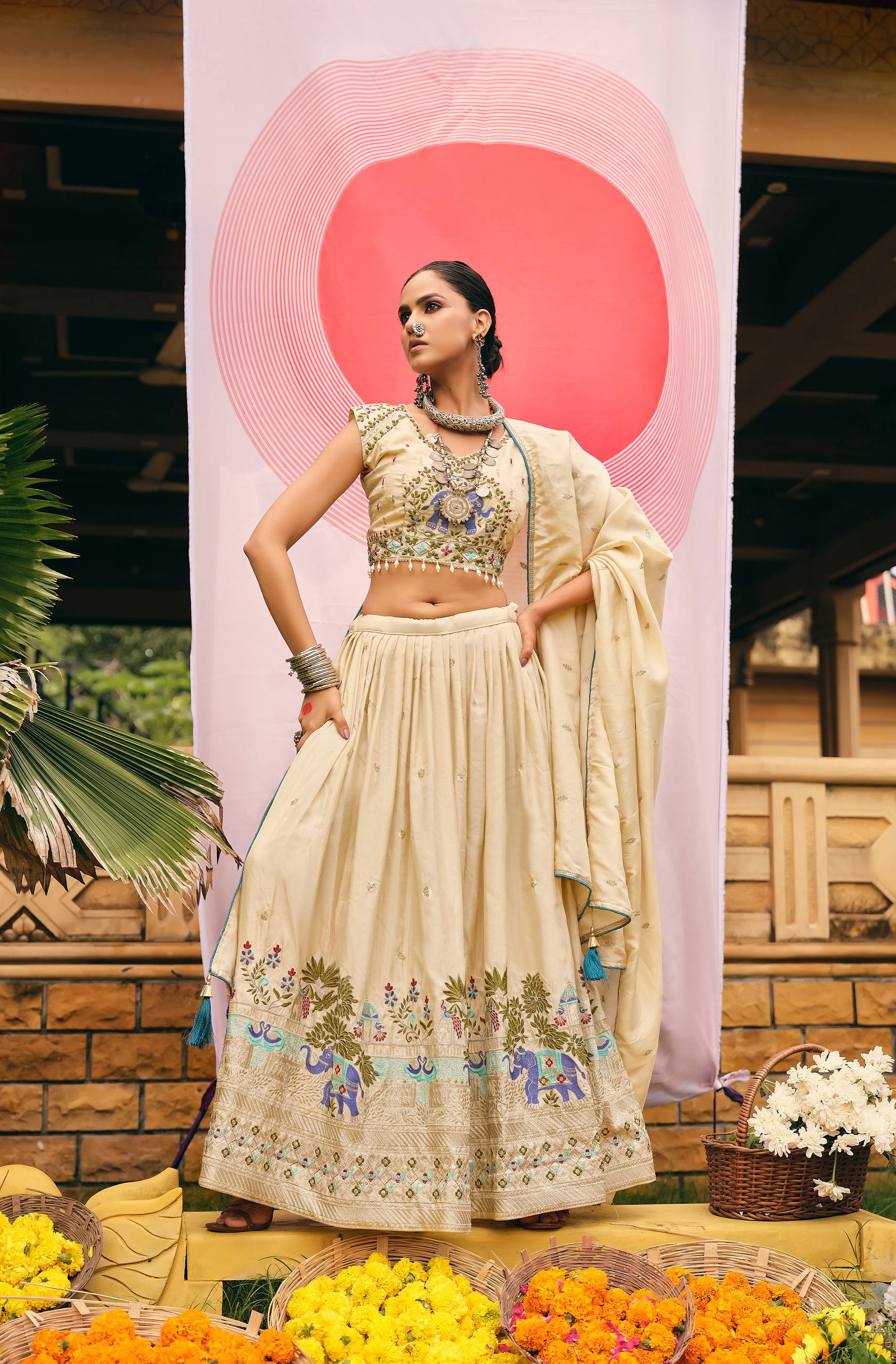 Designer Shimmer Embroidered Lehenga Set with Heavy Work Blouse & Dupatta