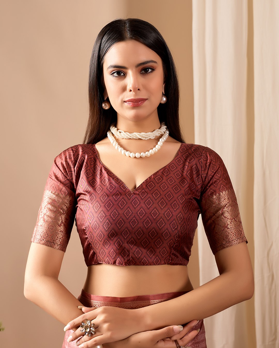 Luxurious Soft Lichi Silk Saree with Graceful Patola-Inspired Motifs