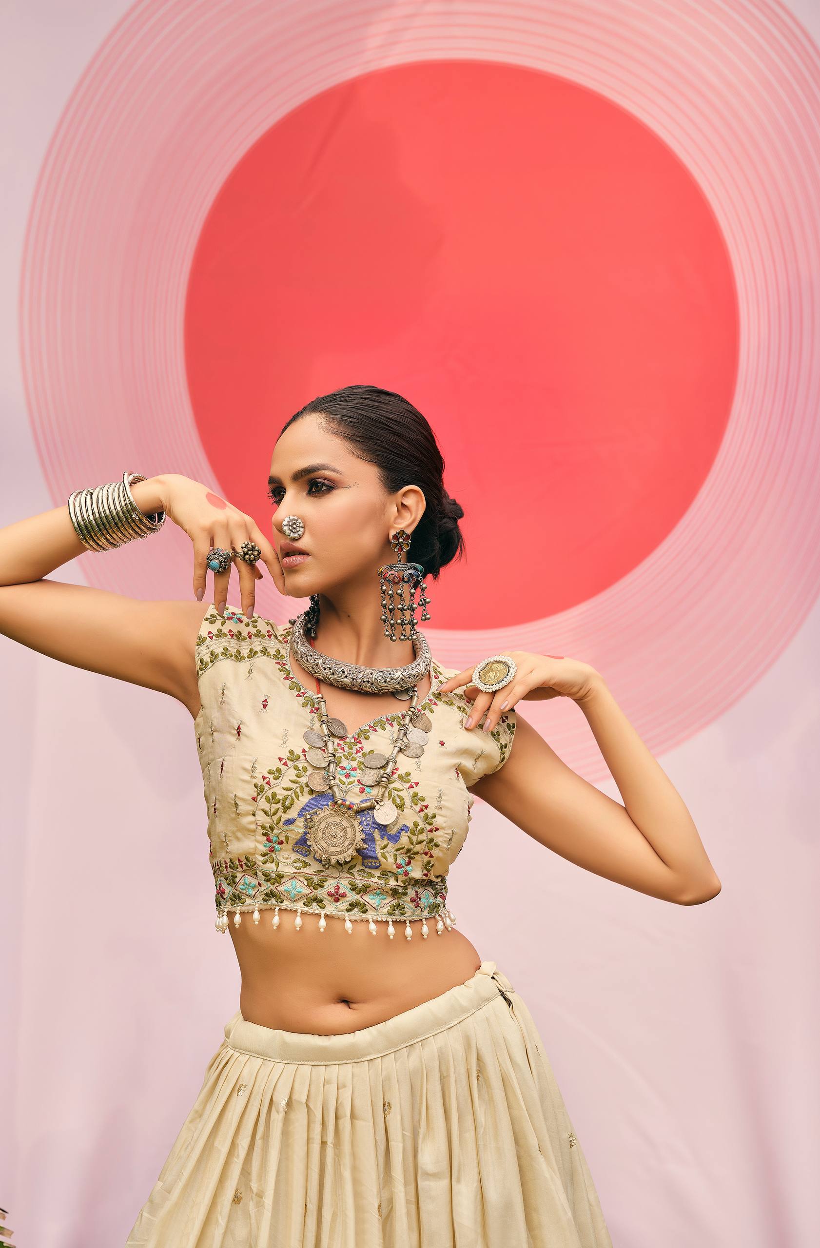 Designer Shimmer Embroidered Lehenga Set with Heavy Work Blouse & Dupatta